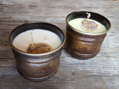 Dandles Candles 20 oz rustic metal soy candle