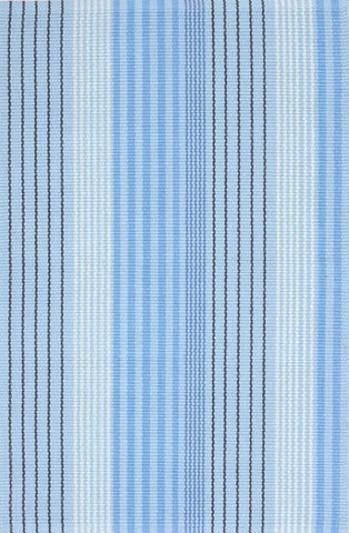 Cotton Blue Sky Ticking Rug (2' x 3')