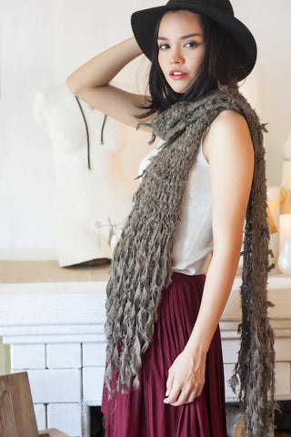 Cotton frayed shelby scarf