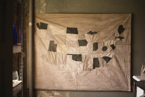 Recycled Canvas U.S. Map