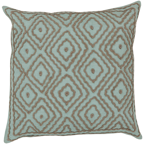 Aqua linen throw pillow