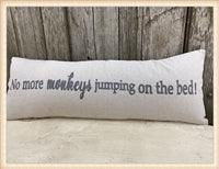 No more monkeys pillow