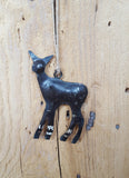reclaimed metal deer ornament