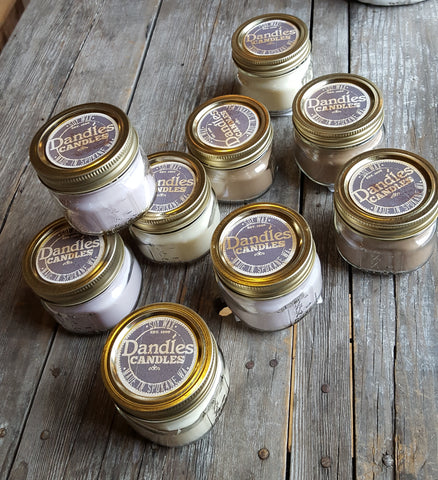 Dandles Candles 5 oz mason jar hand poured soy candle