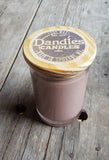 Dandles Candles 8 oz hand poured soy wood lid candle 