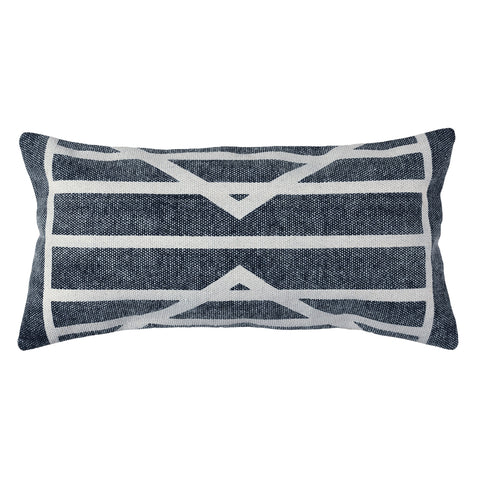 block print centerpointe stripe lumbar pillow