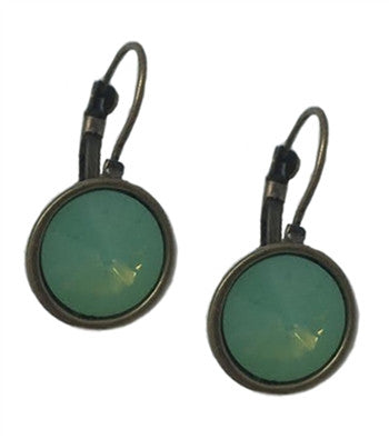 antique bronze and pacific opal round earrings
