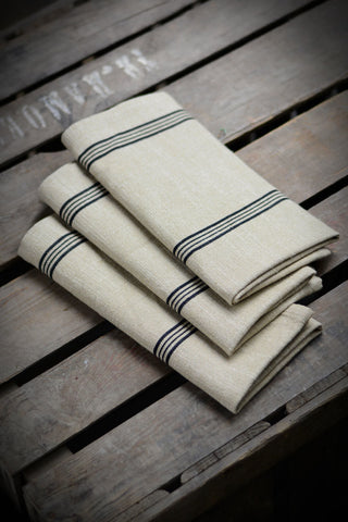 Black striped cotton napkin