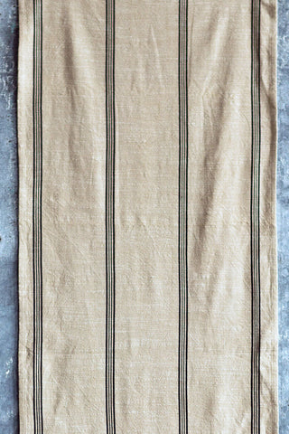 Black striped cotton table runner