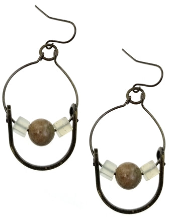 Antique Bronze Horseshoe Earrings