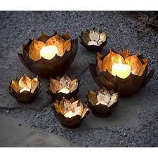 Gold Leafed Metal Lotus Bowls