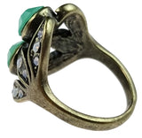 Antique Bronze Ring with Pacific and Milky Opals