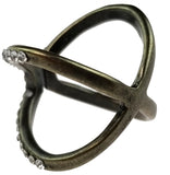 Antique Bronze X Shaped Ring