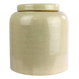 Large off white ceramic ting jar