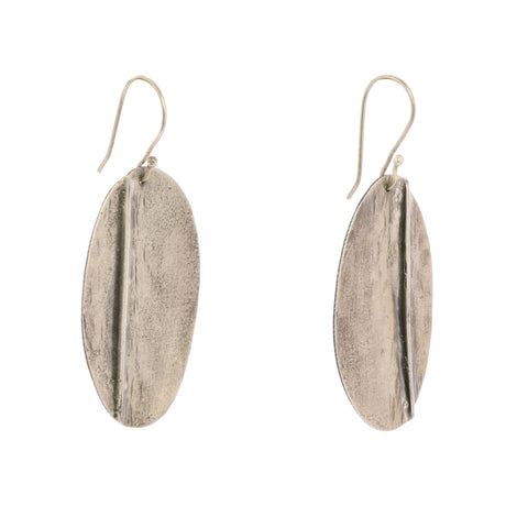 silver plated leaf earrings