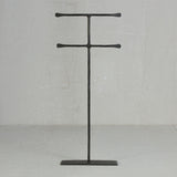 Tall Black Forged Iron Jewelry Stand