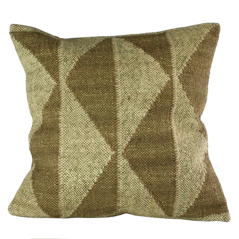 white and slate signal flag pillow, jute and wool